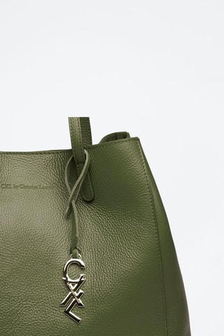 Shopping bag in pelle di vitello Alesia - Verde