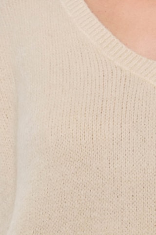 Maglia oversize in kid mohair e lana - Beige