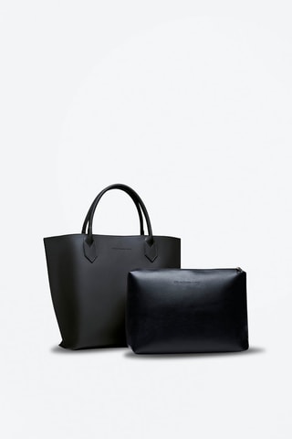 Shopping bag in pelle George V - Nero