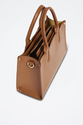 Borsa a mano in pelle di vitello Opera - Marrone