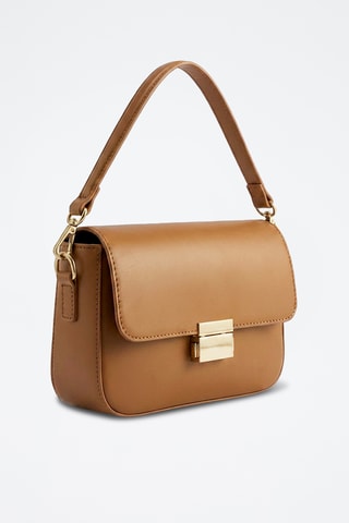 Borsa a spalla in pelle di vitello Juno - Marrone