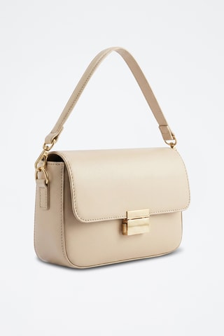 Borsa a spalla in pelle di vitello Juno - Beige