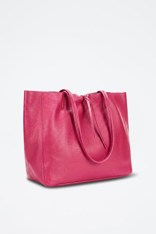 Borsa a spalla in pelle di vitello Héloïse - Rosa