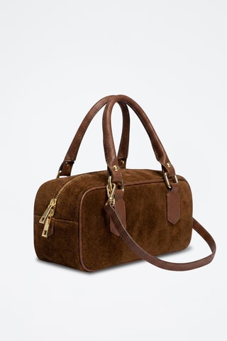 Borsa a bauletto in pelle scamosciata Tianna - Marrone