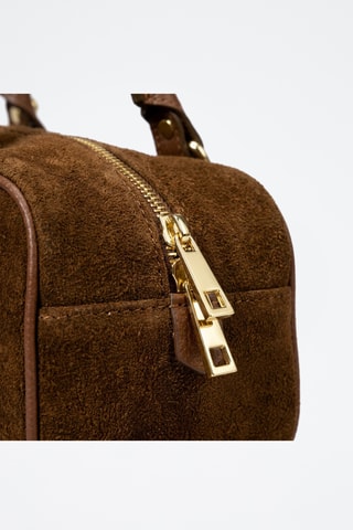 Borsa a bauletto in pelle scamosciata Tianna - Marrone