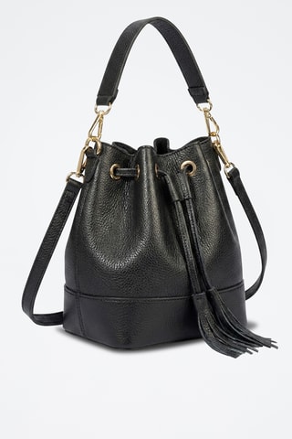 Borsa a secchiello in pelle di vitello Bérénice - Nero