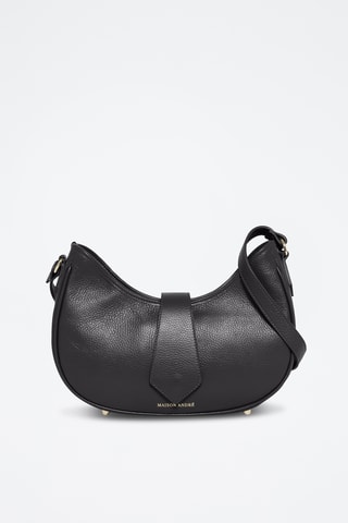 Borsa a spalla in pelle di vitello Pantheon - Nero
