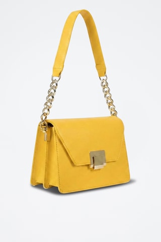 Borsa a spalla in pelle di vitello Leia - Giallo