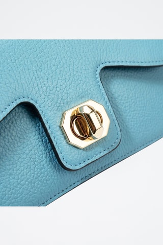 Borsa a spalla in pelle di vitello Alma - Blu