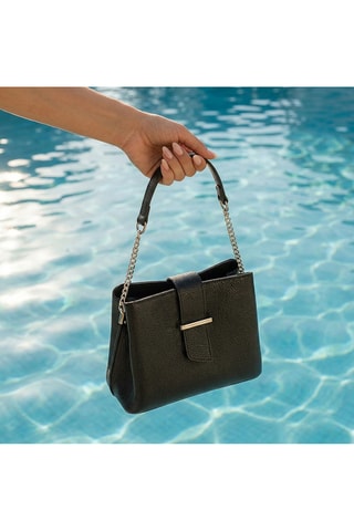 Borsa a tracolla in pelle di vitello Séraphine - Nero