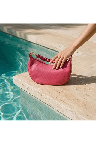 Borsa a spalla in pelle di vitello Zélie - Rosa
