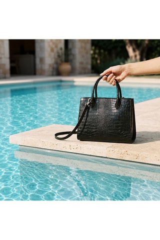 Sac à main en cuir Juliette - Noir