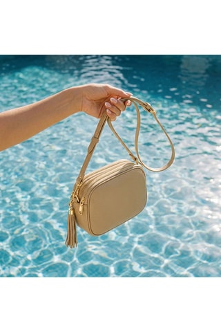 Borsa a tracolla in pelle di vitello Romane - Taupe