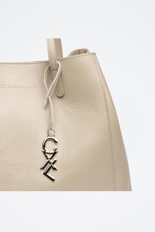 Borsa a mano in pelle di vitello Alesia - Beige