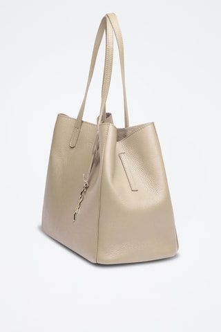 Borsa a mano in pelle di vitello Alesia - Beige