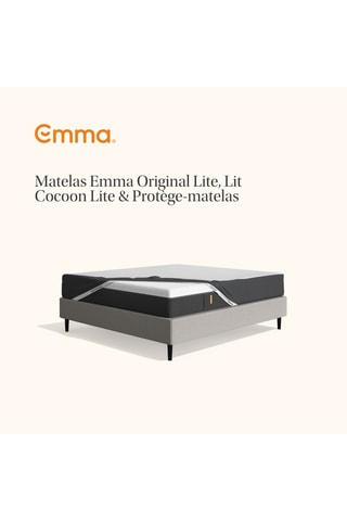 Lit Emma One Cocoon Lite, matelas Emma Original Lite et protège-matelas Imperméable Emma