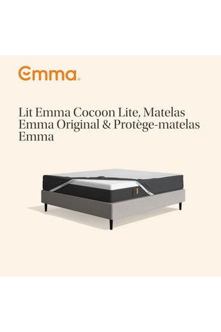 Lit Emma One Cocoon Lite, matelas Emma Original et protège-matelas Imperméable Emma