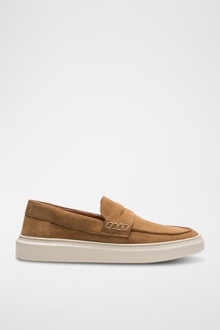 Slip-on em couro - Castanho