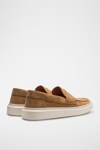 Slip-on em couro - Castanho