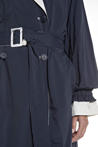 Trench reversível - Azul-marinho e bege