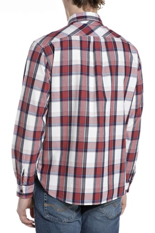 Camisa em linho - Branco e vermelho
