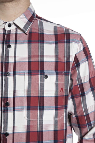 Camisa em linho - Branco e vermelho