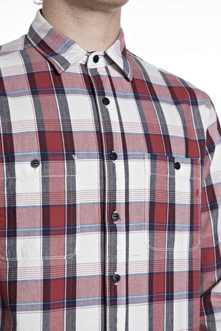 Camisa em linho - Branco e vermelho