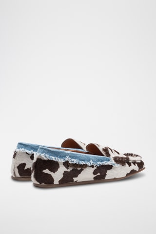 Mocassins em couro - Castanho e branco