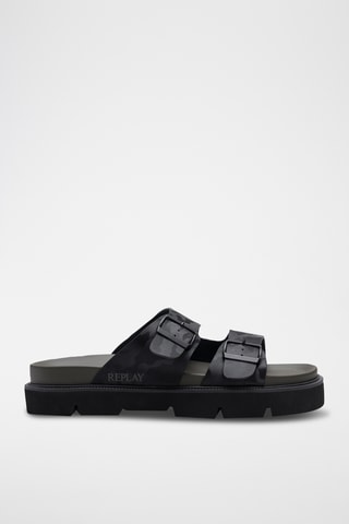 Mules em couro - Preto