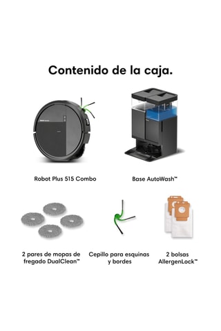 Robot aspirador friegasuelos Roomba® Plus 515 Combo y base AutoWash™