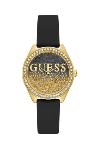 Montre à quartz en silicone - Noir et doré