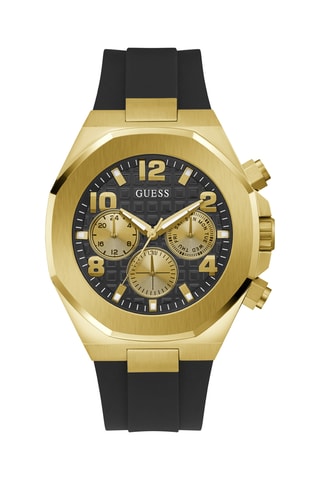 Montre à quartz en silicone - Chronographe - Noir et doré