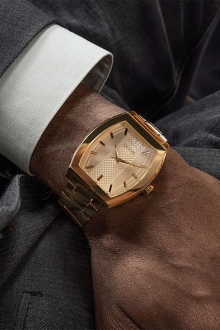 Montre à quartz en acier recyclé - Doré