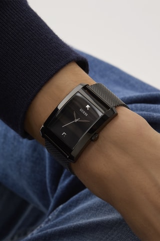 Montre à quartz en acier et diamant