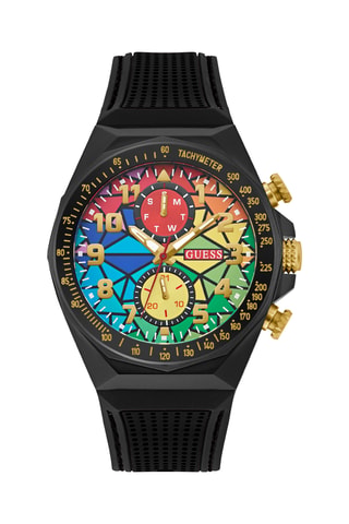 Montre à quartz en silicone - Tachymètre - Noir