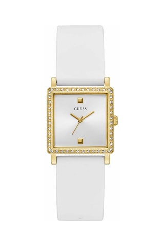 Montre à quartz en silicone - Blanc et doré