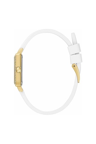 Montre à quartz en silicone - Blanc et doré