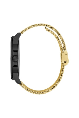 Montre à quartz en acier - Doré et noir