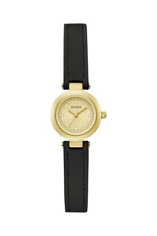 Montre à quartz en cuir - Noir et doré