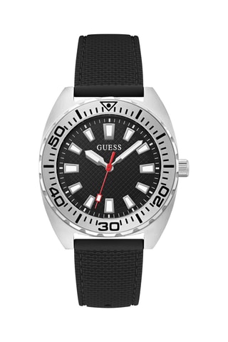 Montre à quartz en silicone - Noir et argenté