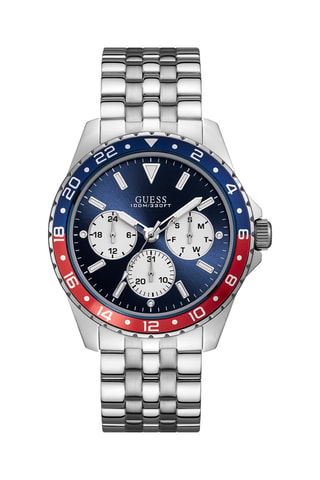 Montre à quartz en acier - Argenté et bleu