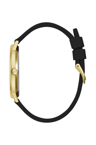 Montre à quartz en silicone - Noir et doré