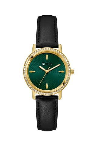 Montre à quartz en cuir - Noir et doré