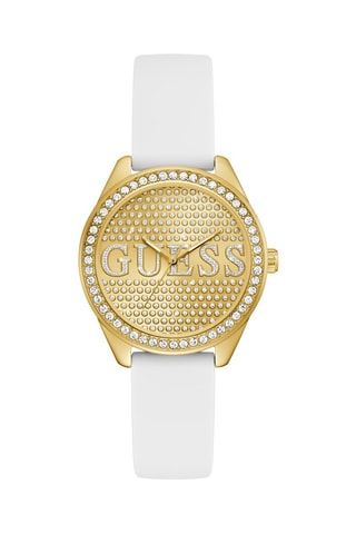 Montre à quartz en silicone - Blanc et doré