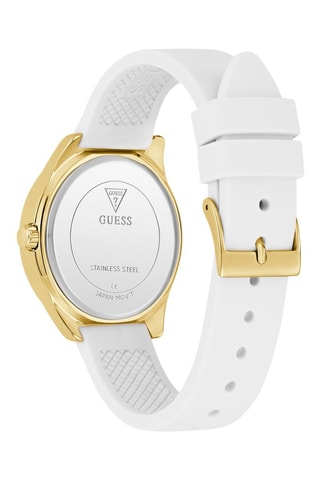 Montre à quartz en silicone - Blanc et doré