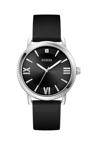 Montre à quartz en silicone - Noir et argenté