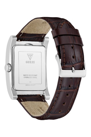 Montre à quartz en cuir - Marron et argenté