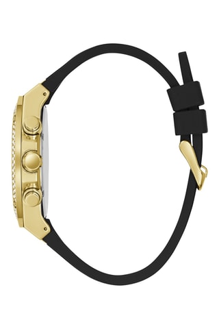 Montre à quartz en silicone - Chronographe - Noir et doré