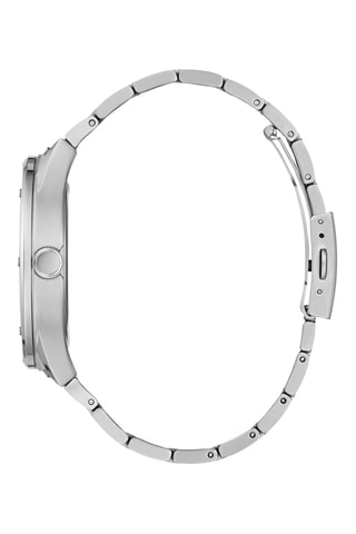 Montre à quartz en acier recyclé - Chronographe - Argenté et noir