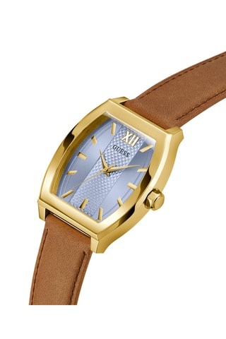 Montre à quartz en cuir - Marron et doré
